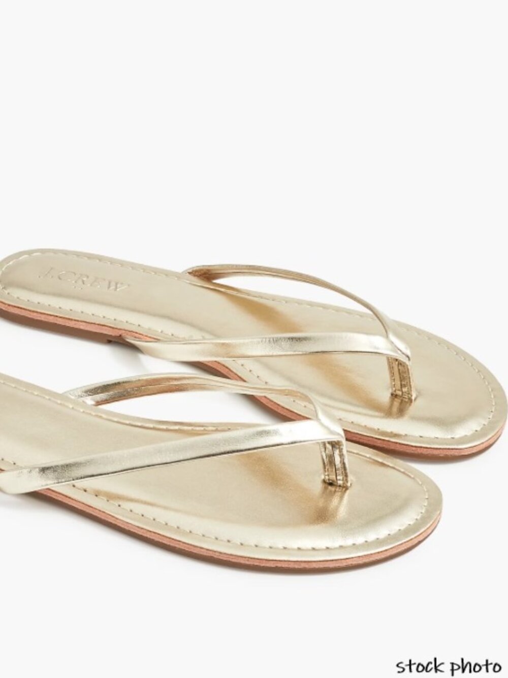 J. CREW Factory Easy Summer Flip-Flops Metallic Rose Gold Size 10 9 NEW